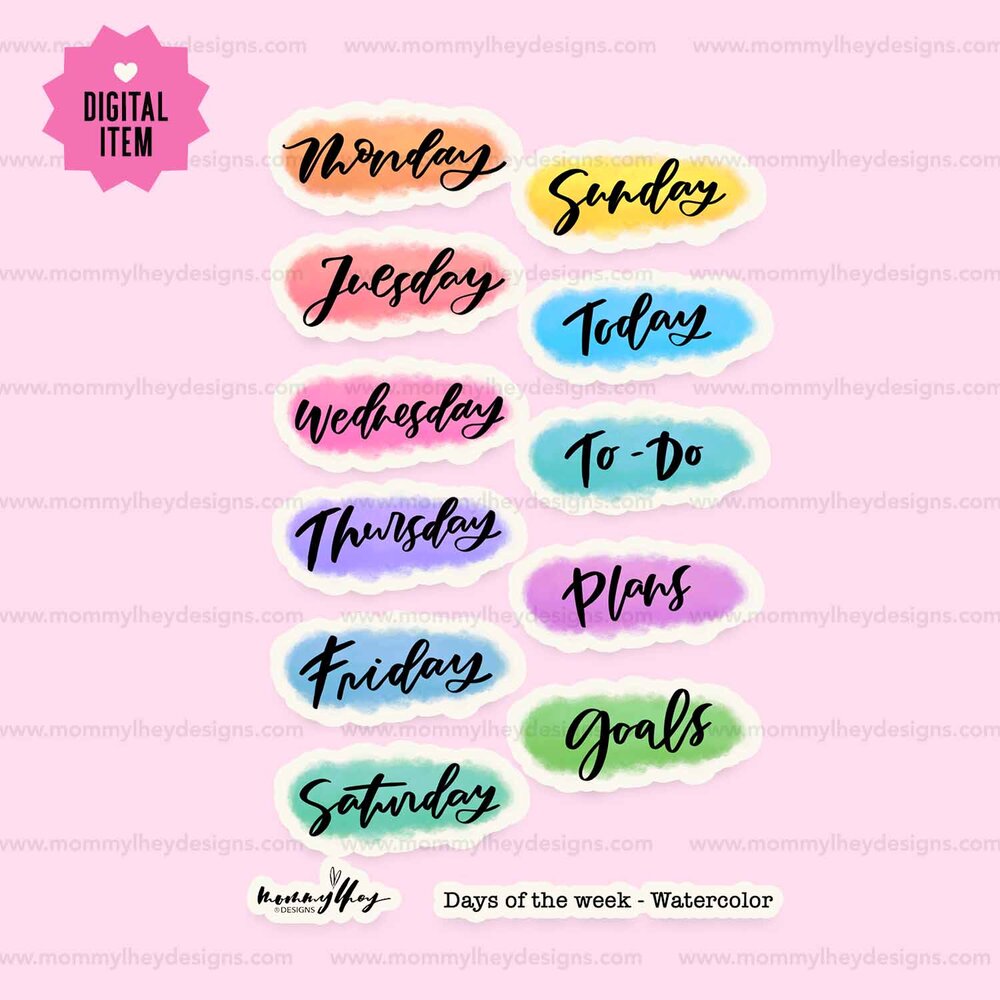 Days of the Week Sticker for Sale by frumiosity