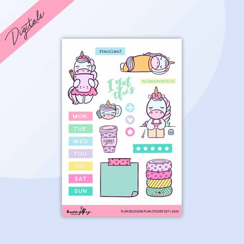 Days Of The Week Hand-lettered Digital Sticker — MOMMY LHEY DESIGNS