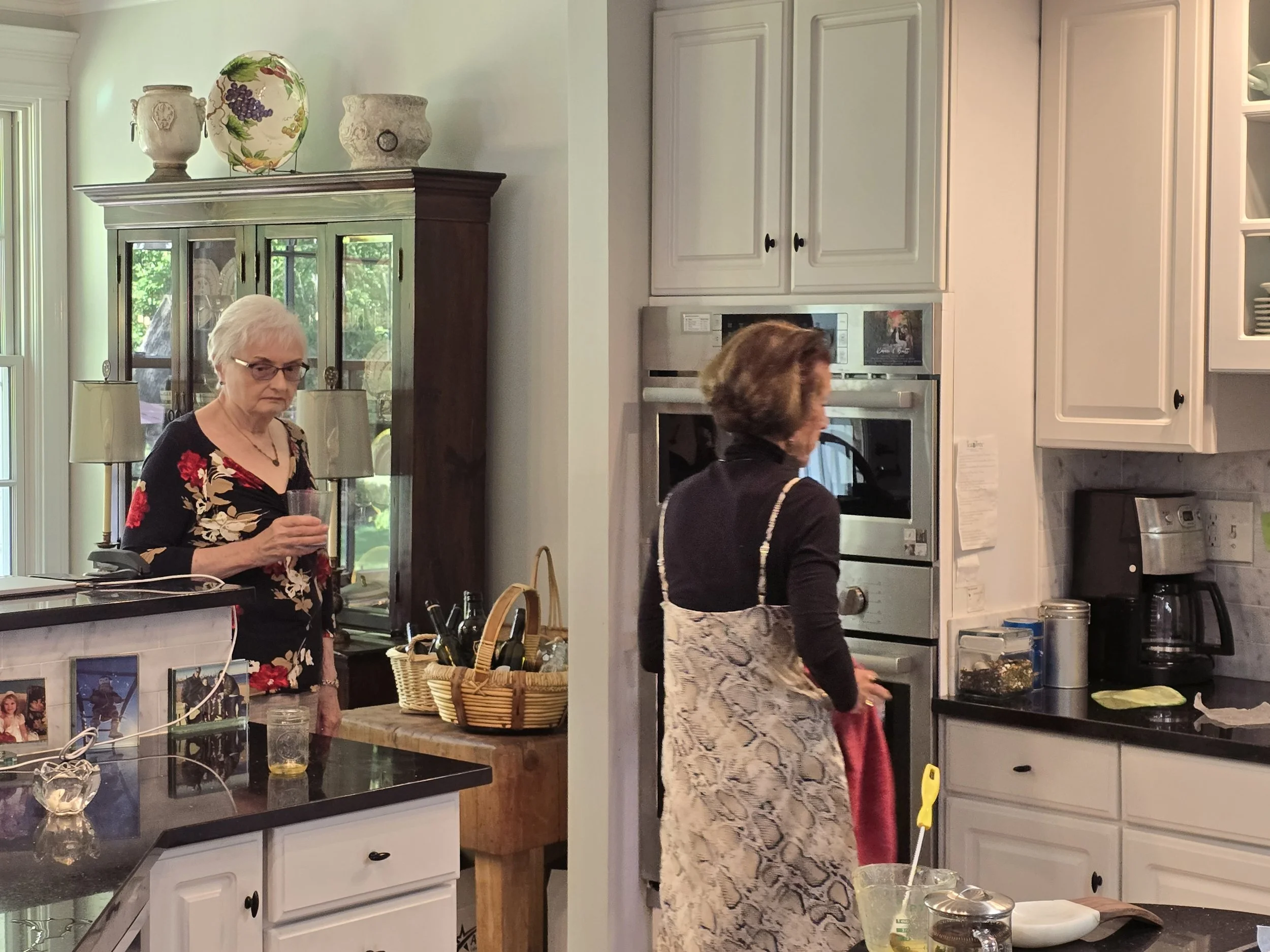 Sherry Bowne graciously hosting the "stuffing" gathering