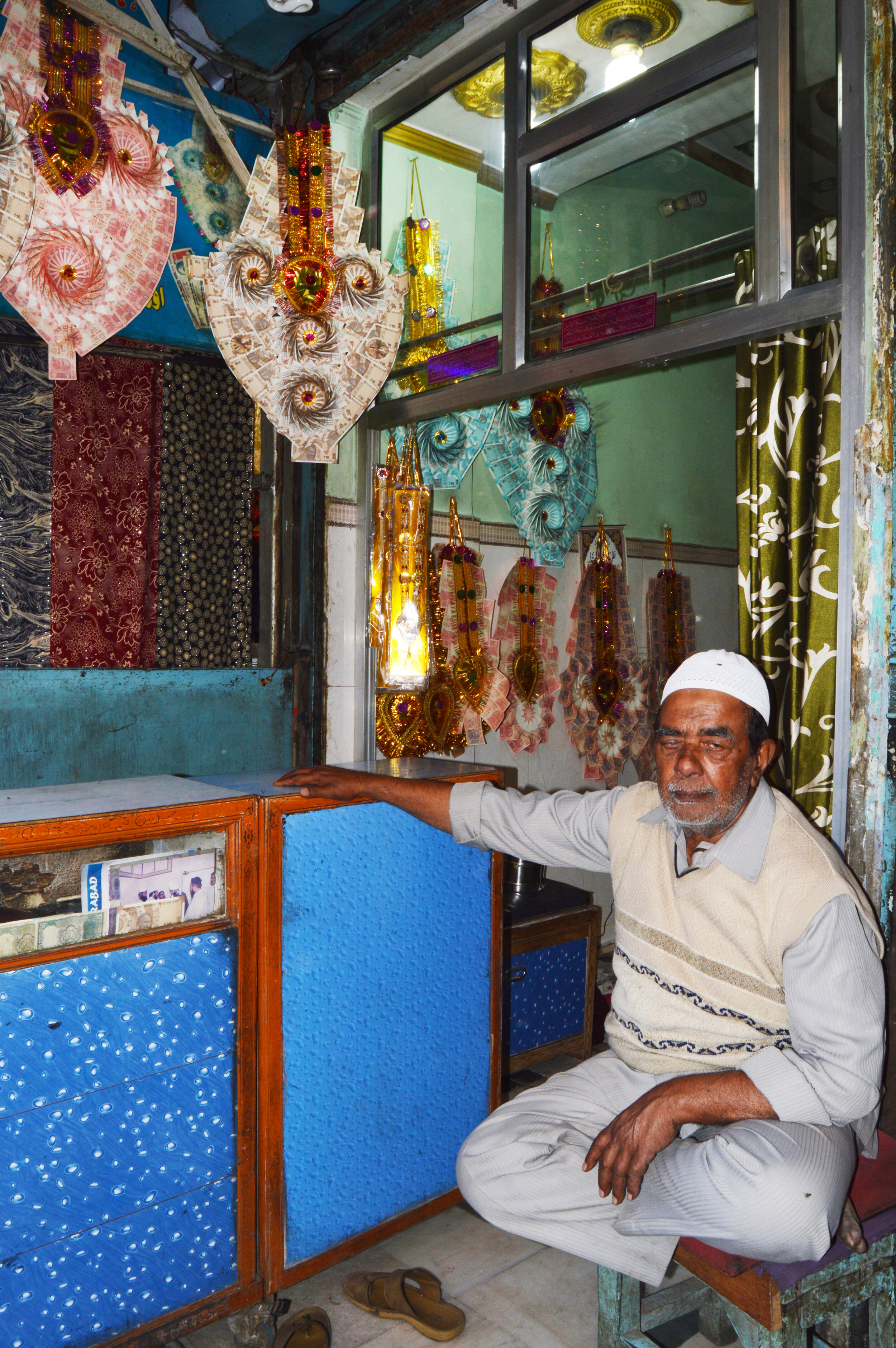  Decorative paper gizmo shop in Old Delhi.  