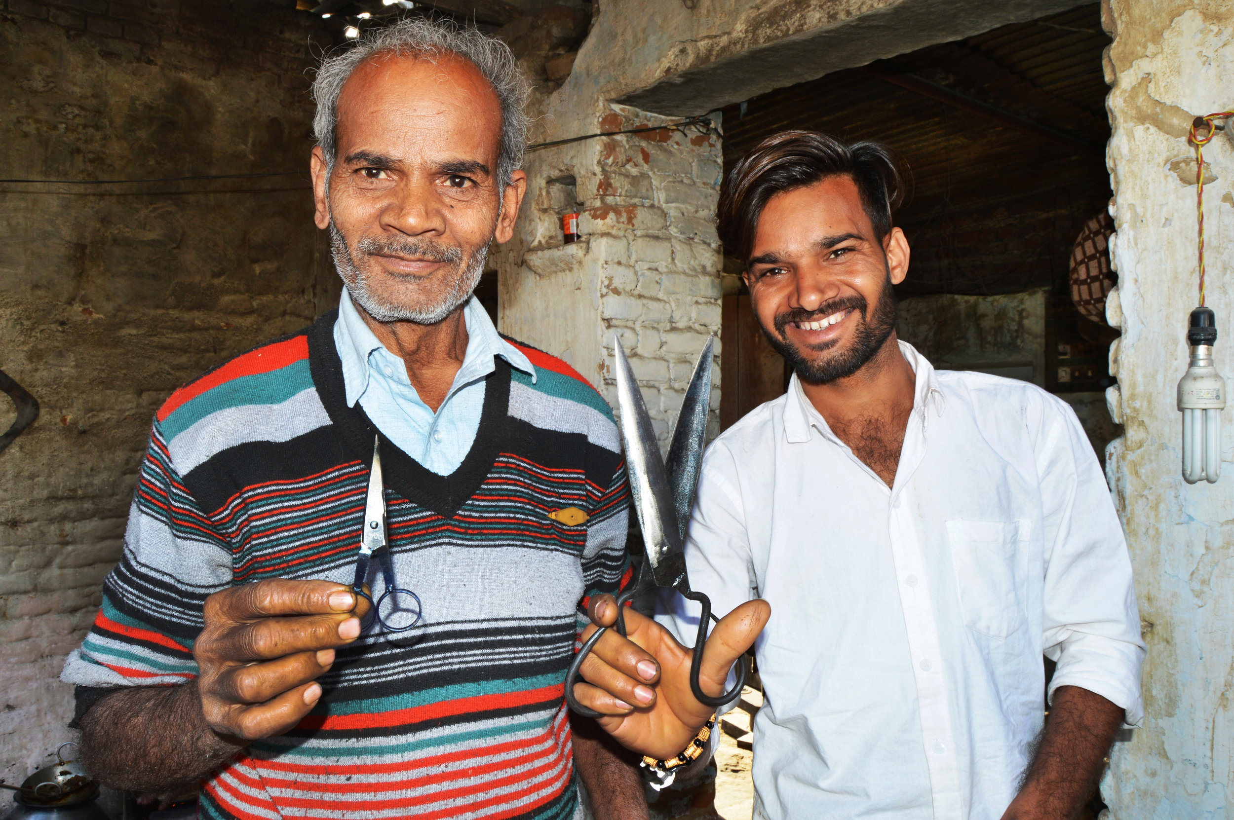  Camel scissor makers outside New Delhi.  