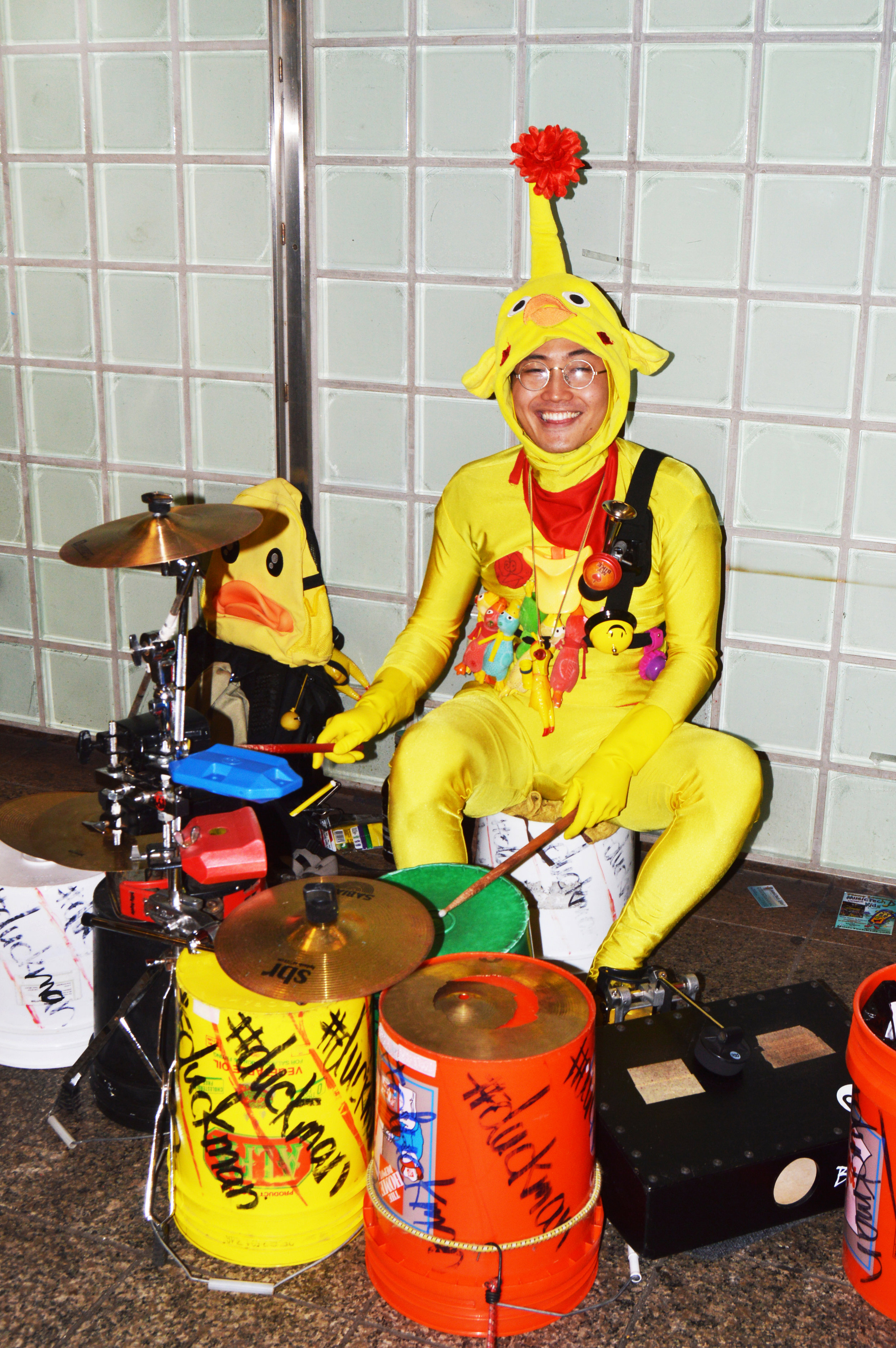  Duckman inside the Times Square subway station. 