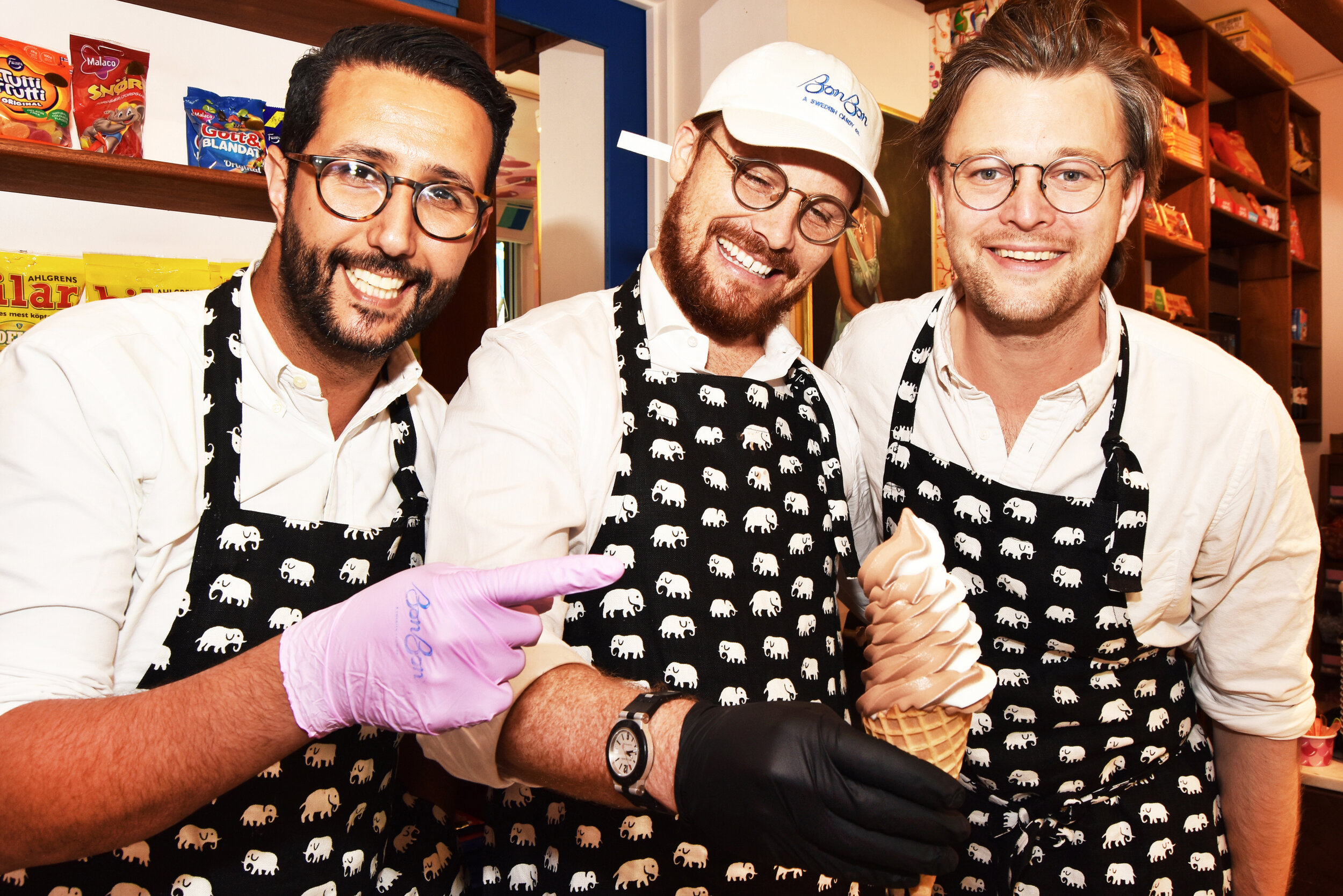  Selim Adira, Robert Persson and Leo Schaltz are co-founders of the Swedish candy store BonBon.  