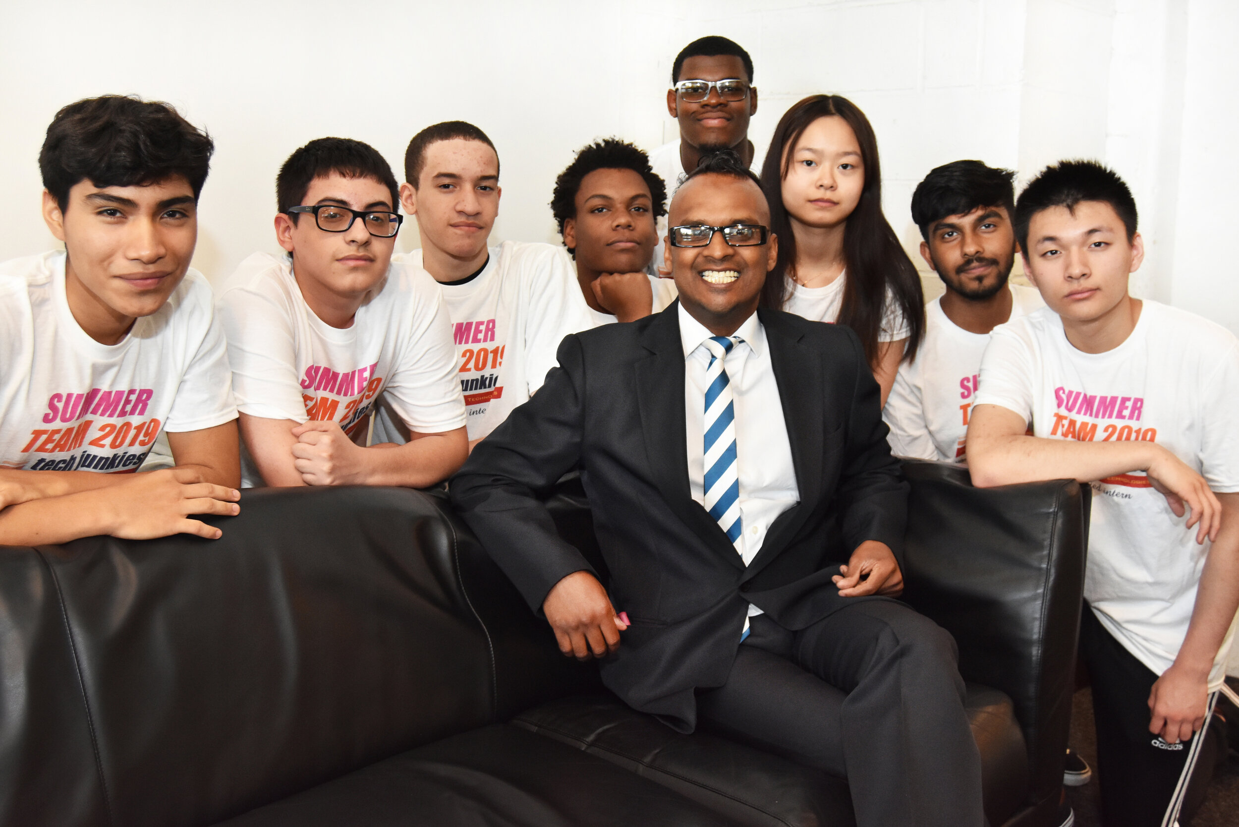  The founder of Kidmoto Nelson Nigel with summer interns.  