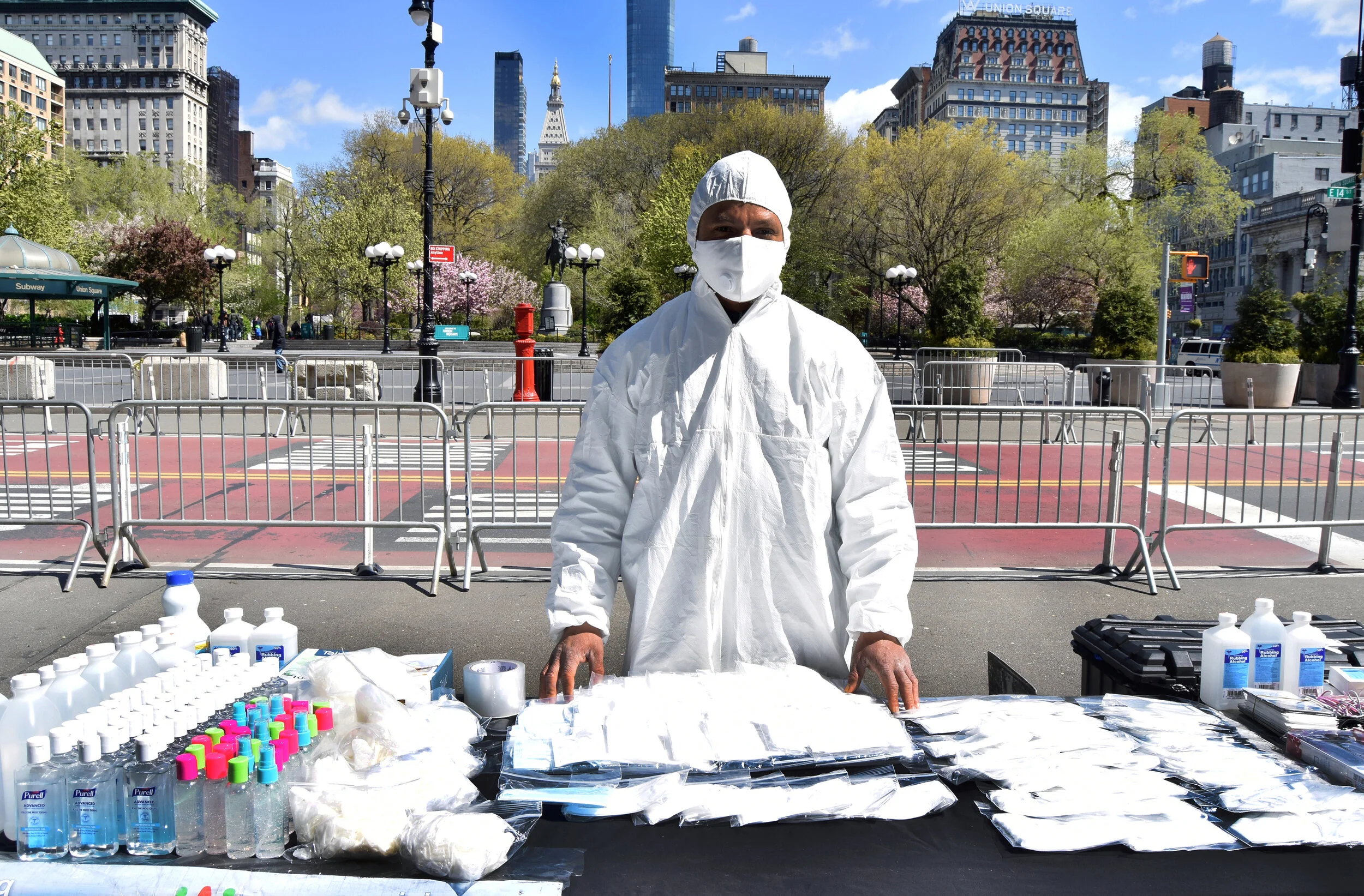  Union Square pandemic paraphernalia salesman. 