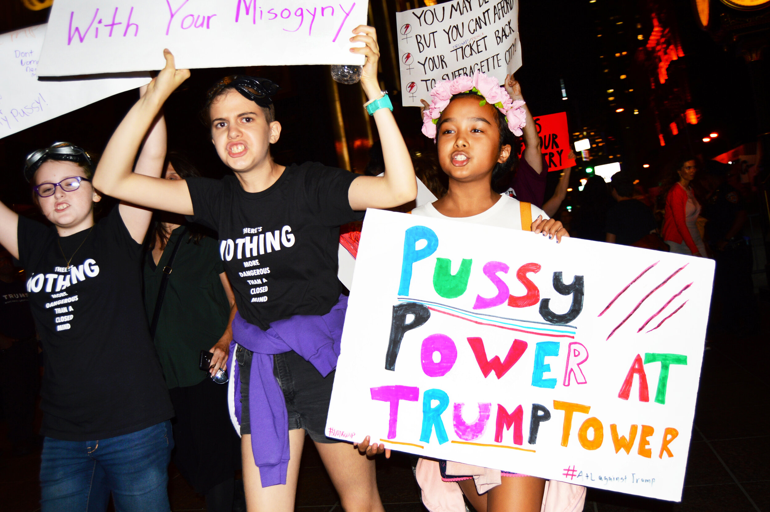  Angry kids at a Trump Tower protest. 