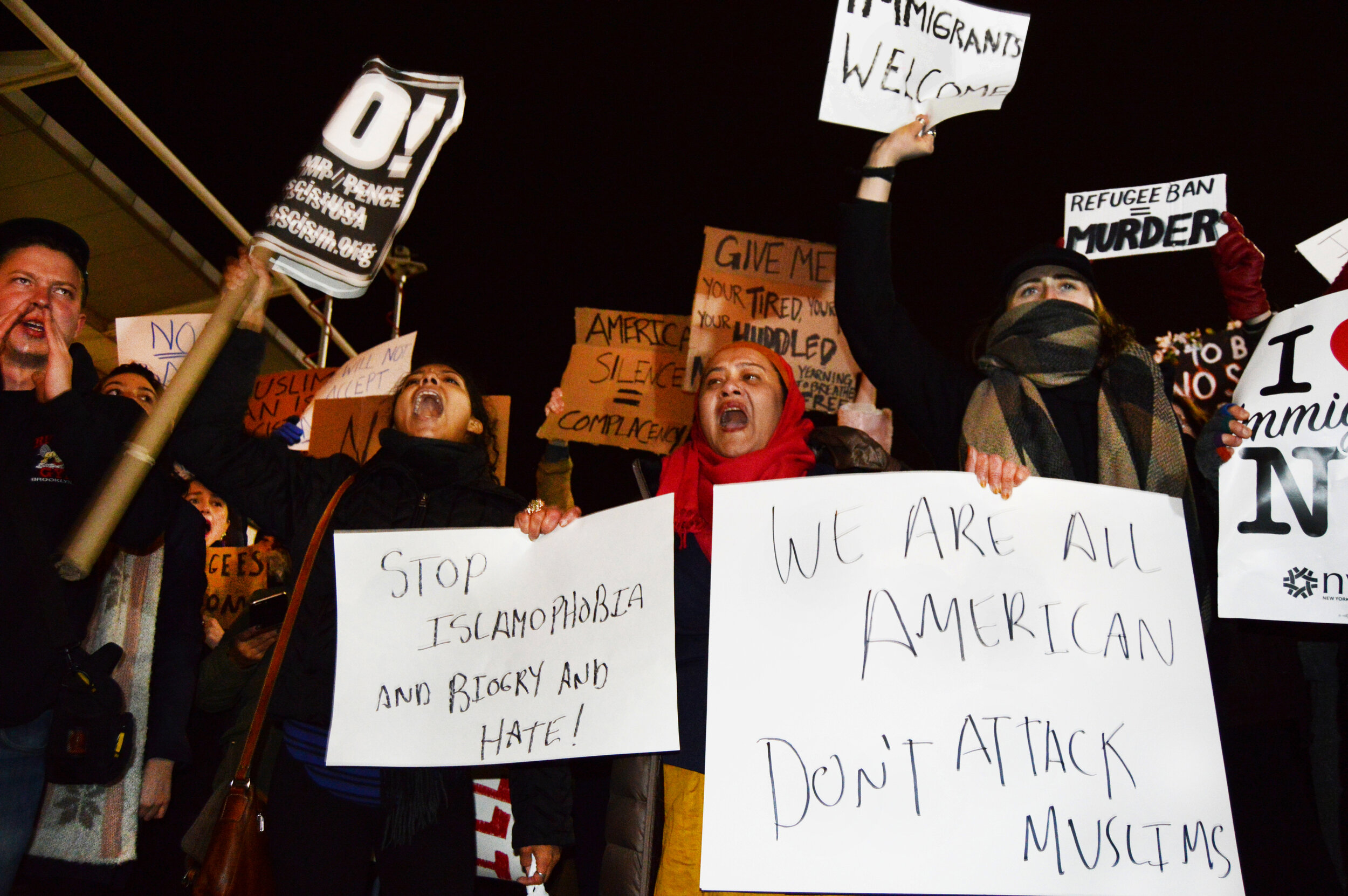  JFK Terminal 4 protest against the Muslim Ban. 