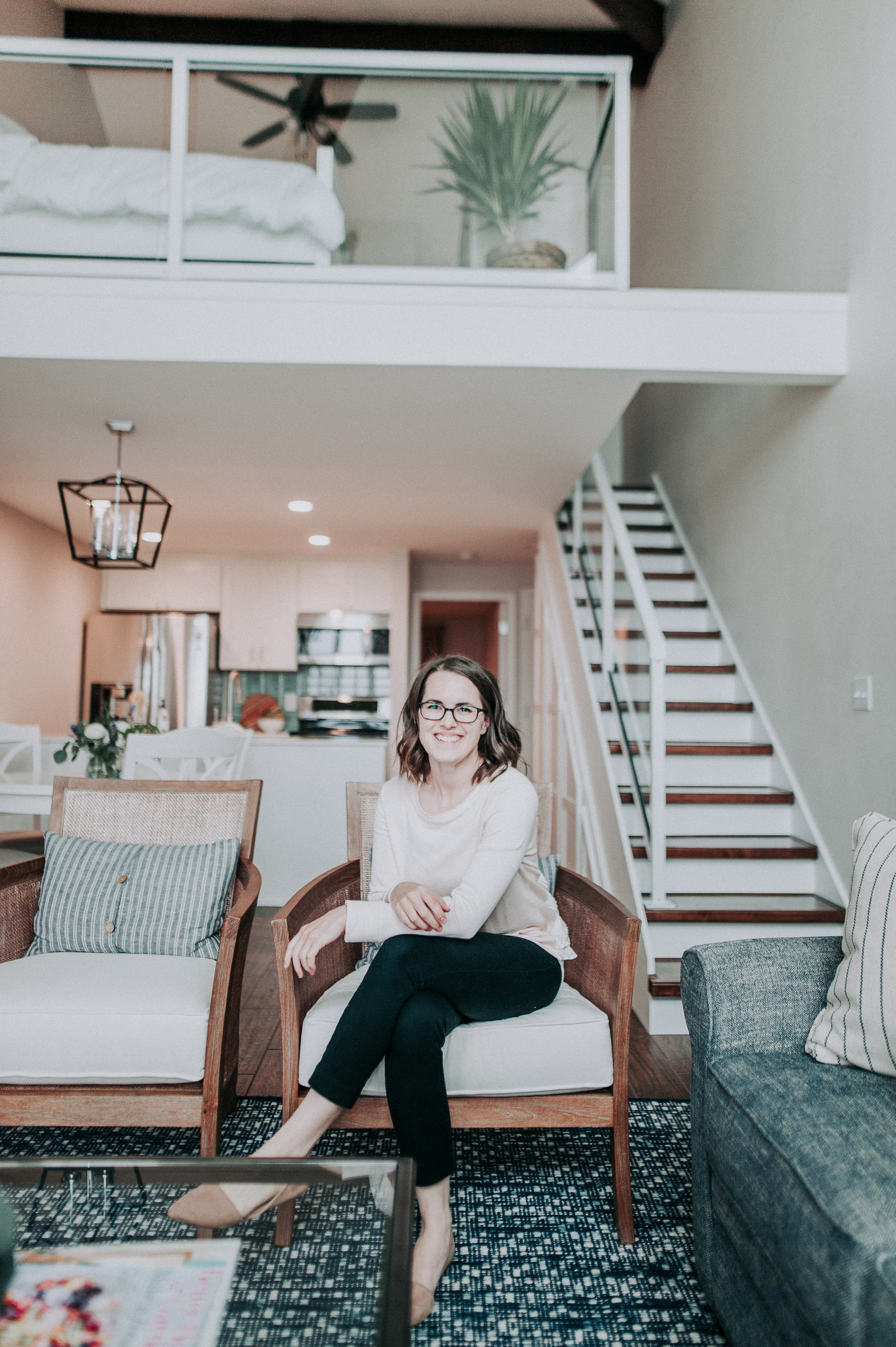 Morgan Motsinger in a newly designed and renovated condo by Lot 35 Homes