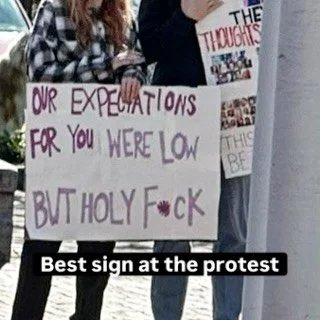 This sign made me laugh out loud!  Great turnout at #salem #nokings protest!