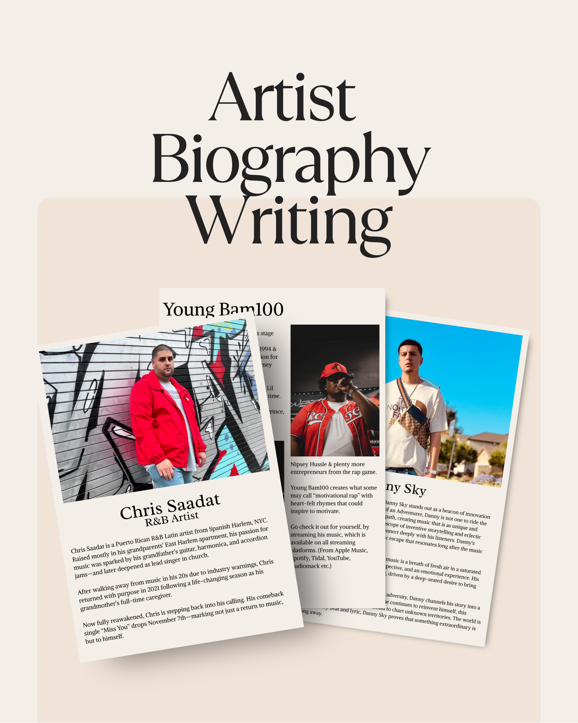 Professional Artist Bio Writing