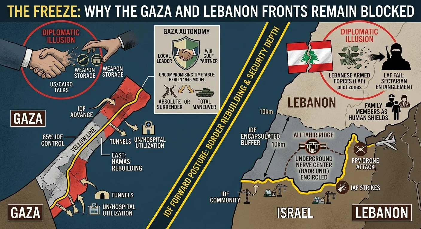 OP-ED: WHY THE GAZA AND LEBANON FRONTS ARE CURRENTLY FROZEN