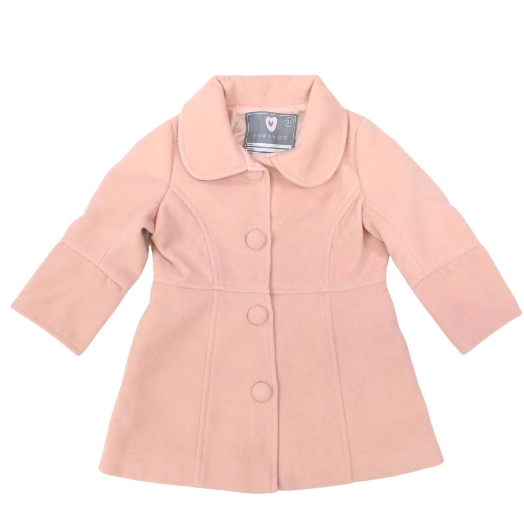Korango Faux Wool Collared Overcoat Blush Pink — Mila & Rose