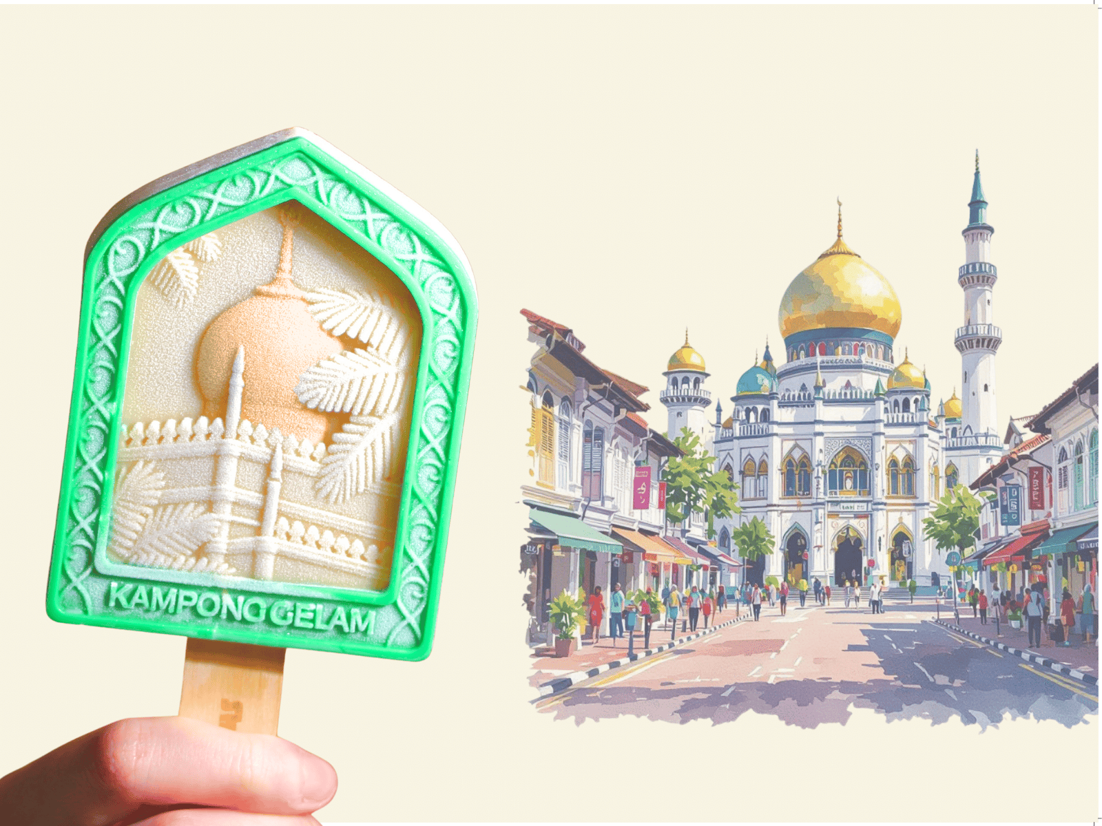 SG60 Singapore Sultan Mosque Arab Street Kampong Glam Ice Cream Popsicle