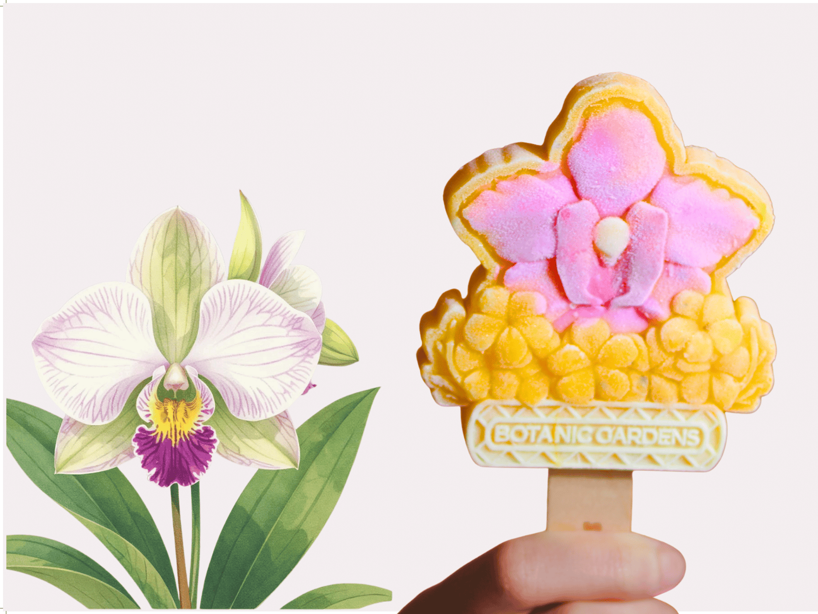 SG60 Singapore Unesco Botanic Gardens Orchid Ice Cream Popsicle