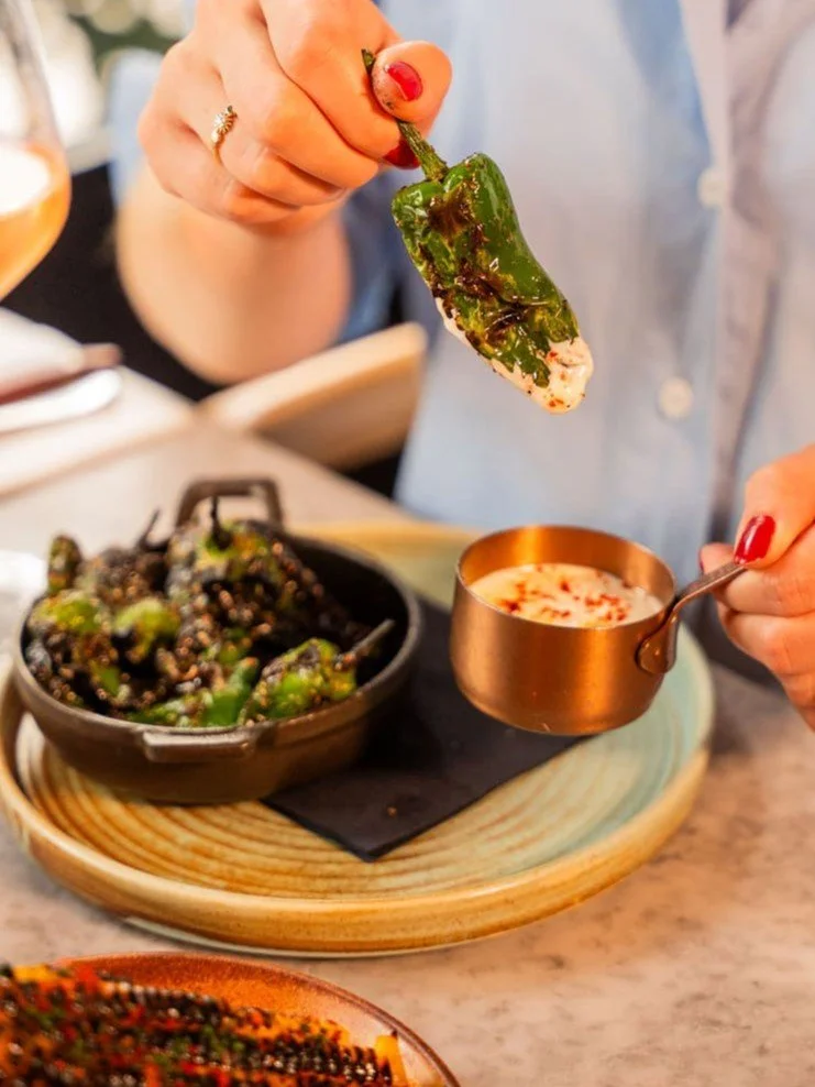 Padron peppers with lemon & garlic yoghurt