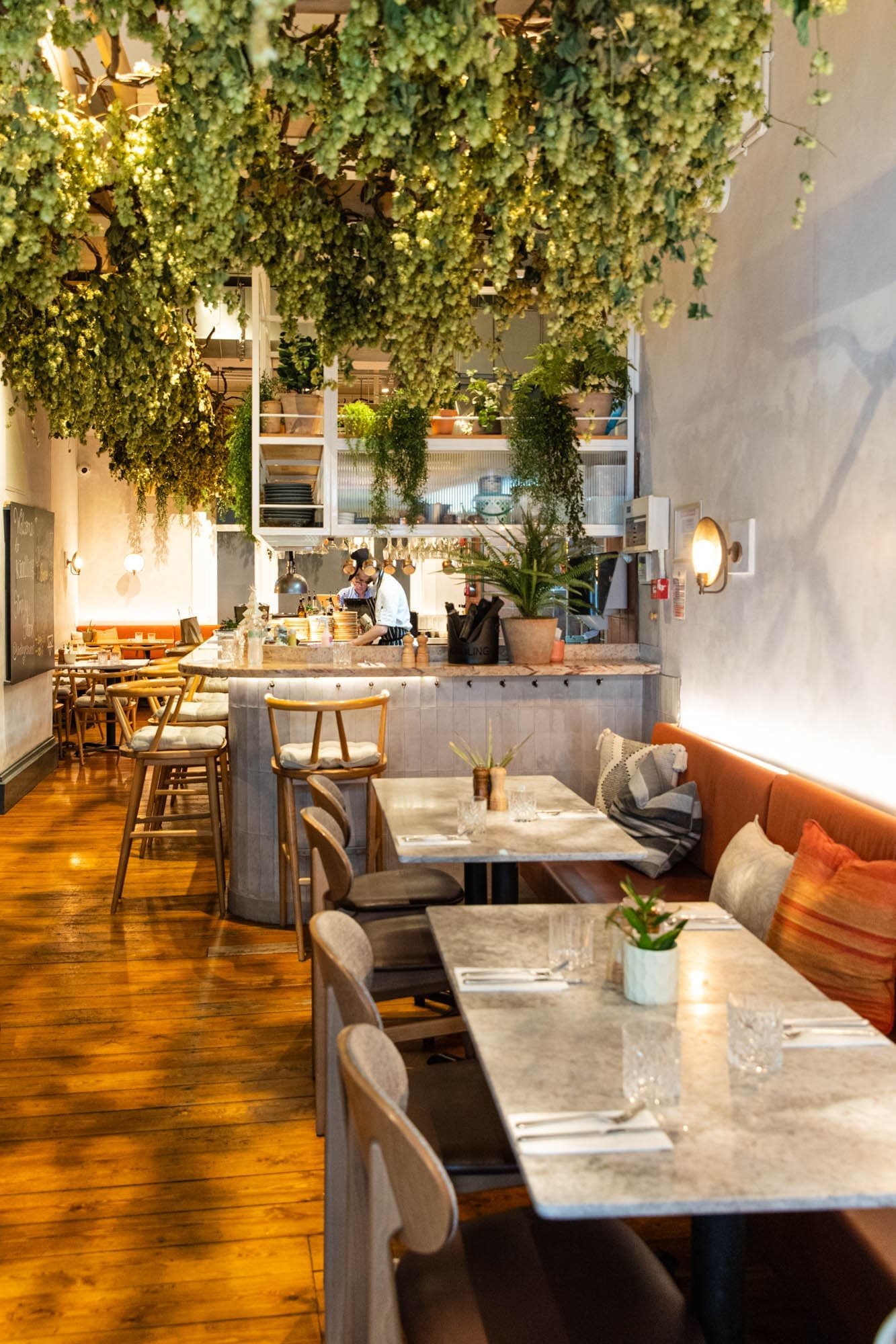 Interior of Kindling restaurant in Brighton Lanes"