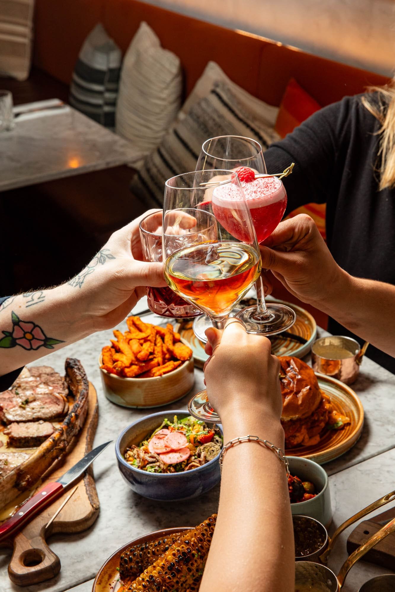 Cocktail celebration at Kindling restaurant