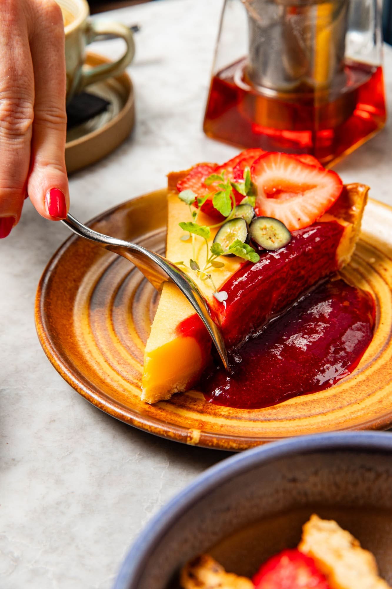 A lemon tart dessert