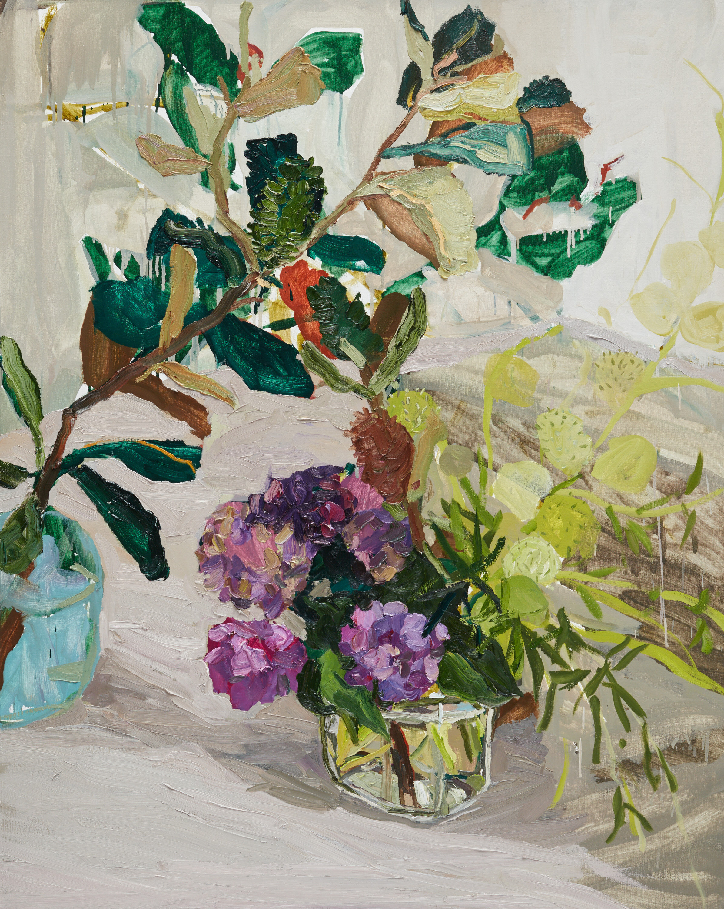 Banksia, hydrangea and balloon plant