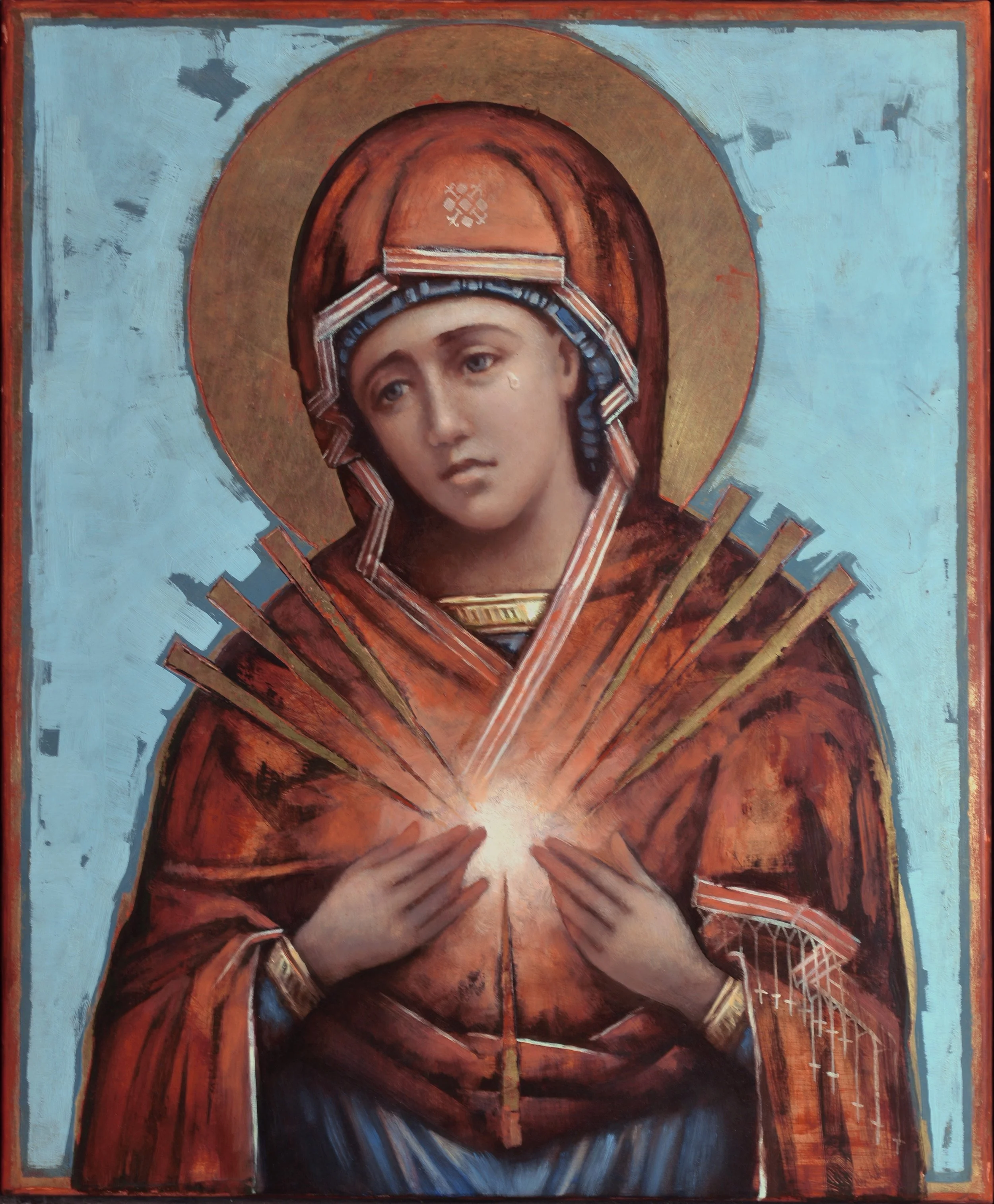 Our Lady of Sorrows (Seven Swords) Painting by Joshua Adam Risner