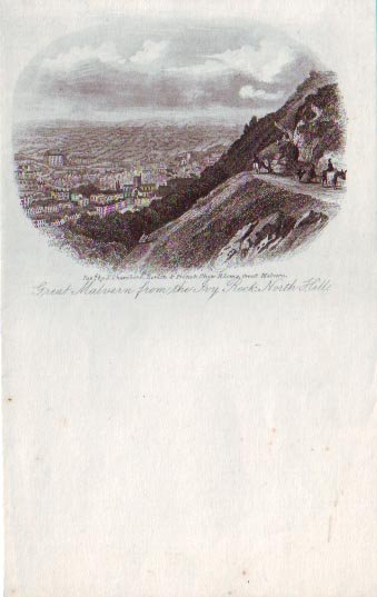 HS 4064 - Note paper of Great Malvern from the Ivy Rock, North Hill, published by S. Chambers, Berlin & French Show Rooms, Great Malvern