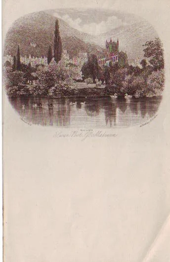 HS 4066 - Note paper of Swan Pool, Gt. Malvern, published by J. Newman & Co., Watling Street, London, on 6 November 1875