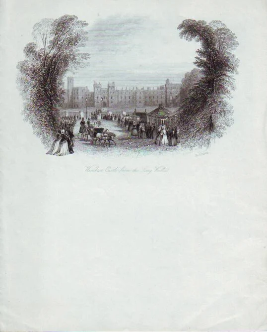 HS 1626 - Letter paper of Windsor Castle from the Long Walk drawn by A.W Down dated 1 December 1842.