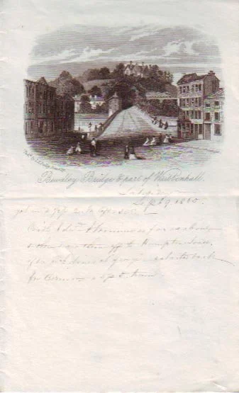 HS 4058 - Note paper of Bewdley Bridge & part of Wribbenhall published by T. E. Dalley, Bewdley 1865