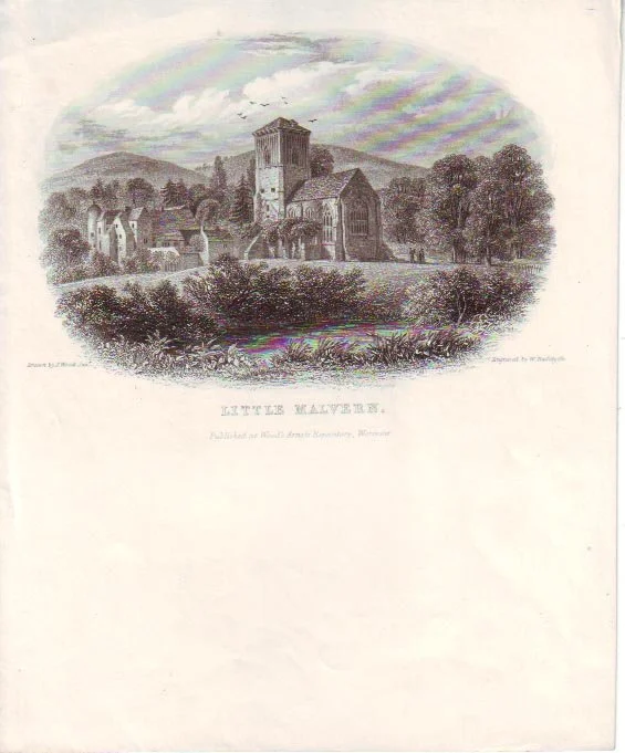 HS 4071 - Letter paper of Little Malvern drawn by J. Wood Jnr., engraed by W. Radclyffe and published at Wood's Artists Repository, Worcester 1848