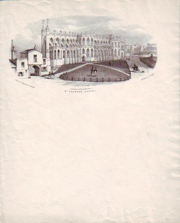 HS 1624 - Letter paper of St. George's Chapel, drawn on stone by G. Childs, printed by J. Graf and published by J.B. Brown, Library, Windsor.