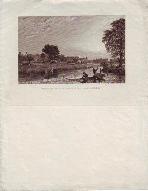 HS 1623 - Letter paper of Windsor Castle from Eton Play-Fields drawn by Carter and published by J.B. Brown, Library, Windsor