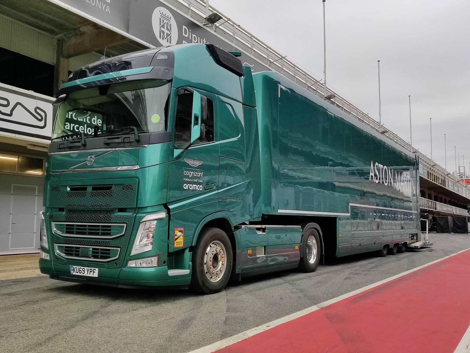 Spotted F1 Transporters Arrive For Barcelona Test — Trucks At Tracks