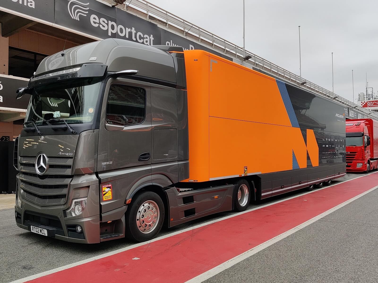 Spotted F1 Transporters Arrive For Barcelona Test — Trucks At Tracks