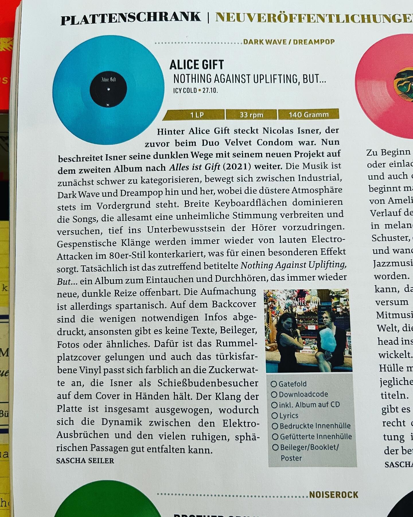 Danke @mint.magazin f&uuml;r die tolle Review 🩵

#vinylkultur