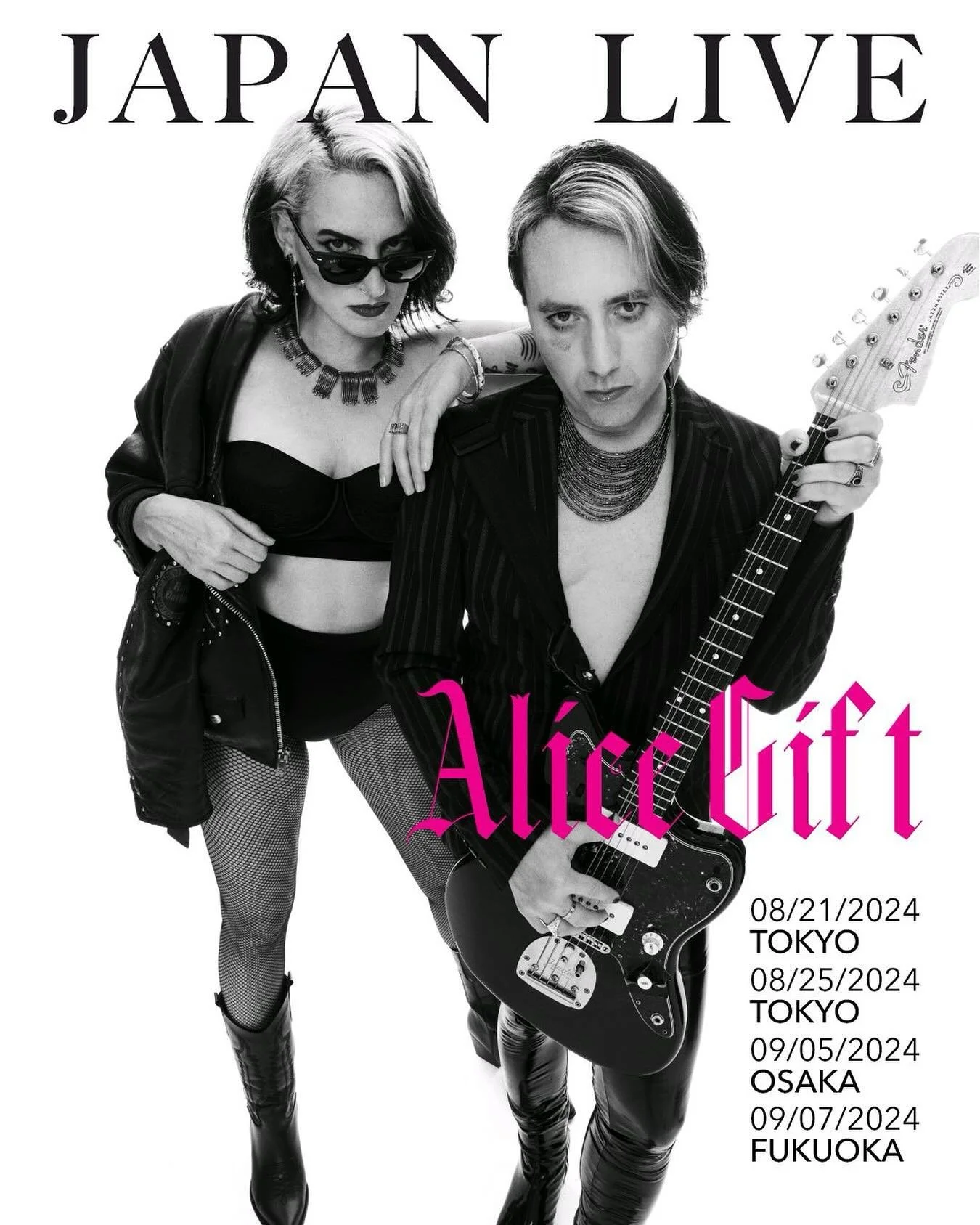 It is with undisguised excitement that I announce Alice Gift's 1st tour of Japan 🫦:
08/21 TOKYO WWW X w/ Lillies and Remains
08/24 TOKYO @ Up Town Records (DJ-set)
08/25 TOKYO @Livehaus w/ 13th Moon
09/05 OSAKA @Conpass w/ Lillies and Remains
09/07