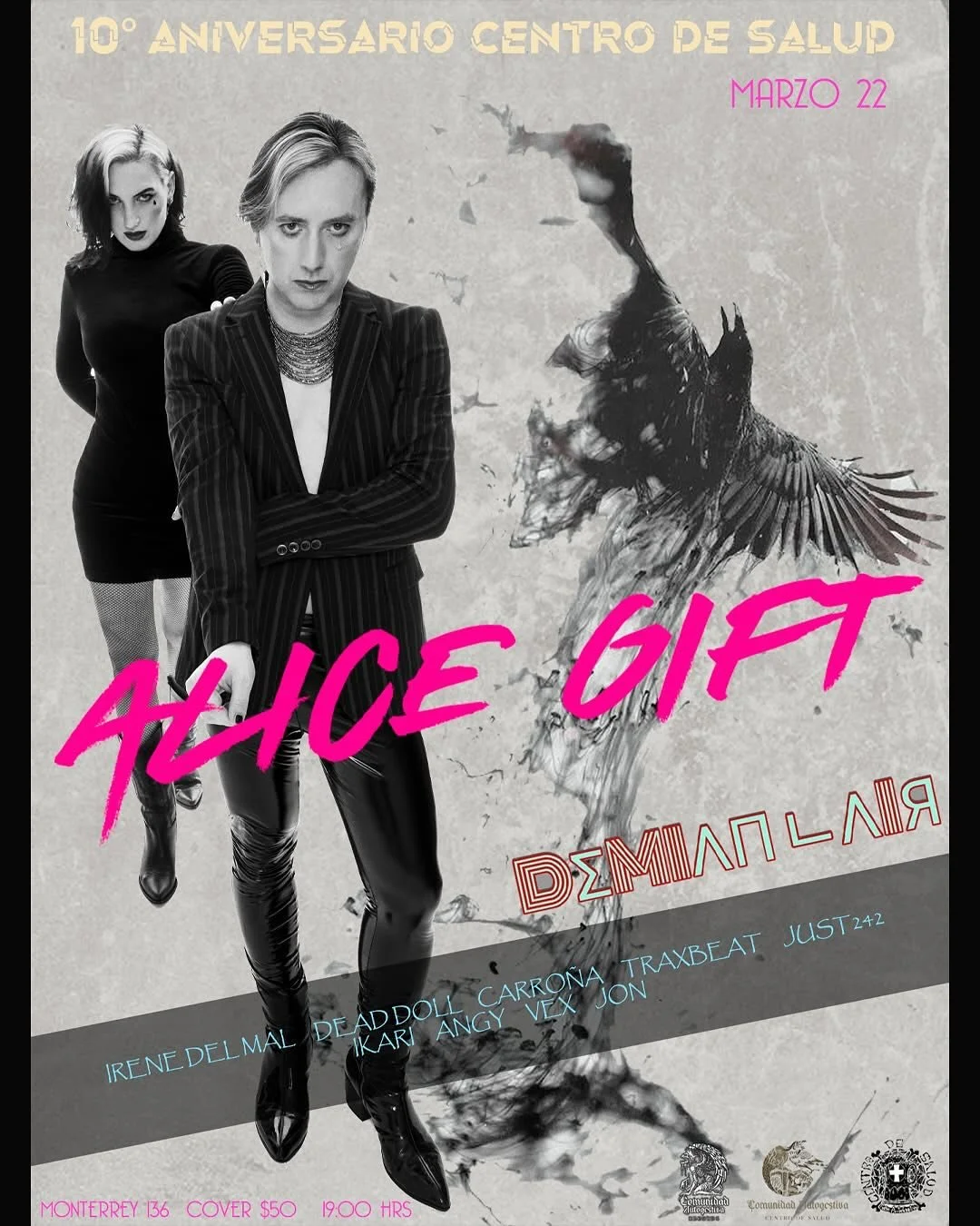Hola Mexico, Alice is coming! 🖤🫦
March 21st - Monterrey @Patio Barrio 
March 22nd - Mexico City @Centro de Salud (10th Anniversary)