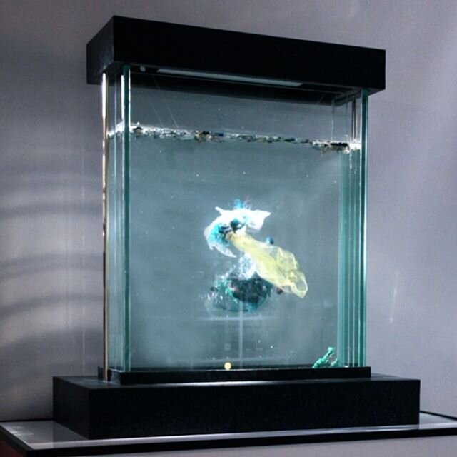 We made this interactive plastic trash sticking to your hands .. following your every move 🌎

my new installation is called &lsquo;Shaded Seas&rsquo; showing that the power to change the overuse of plastic is in our own hands, by letting the ocean p