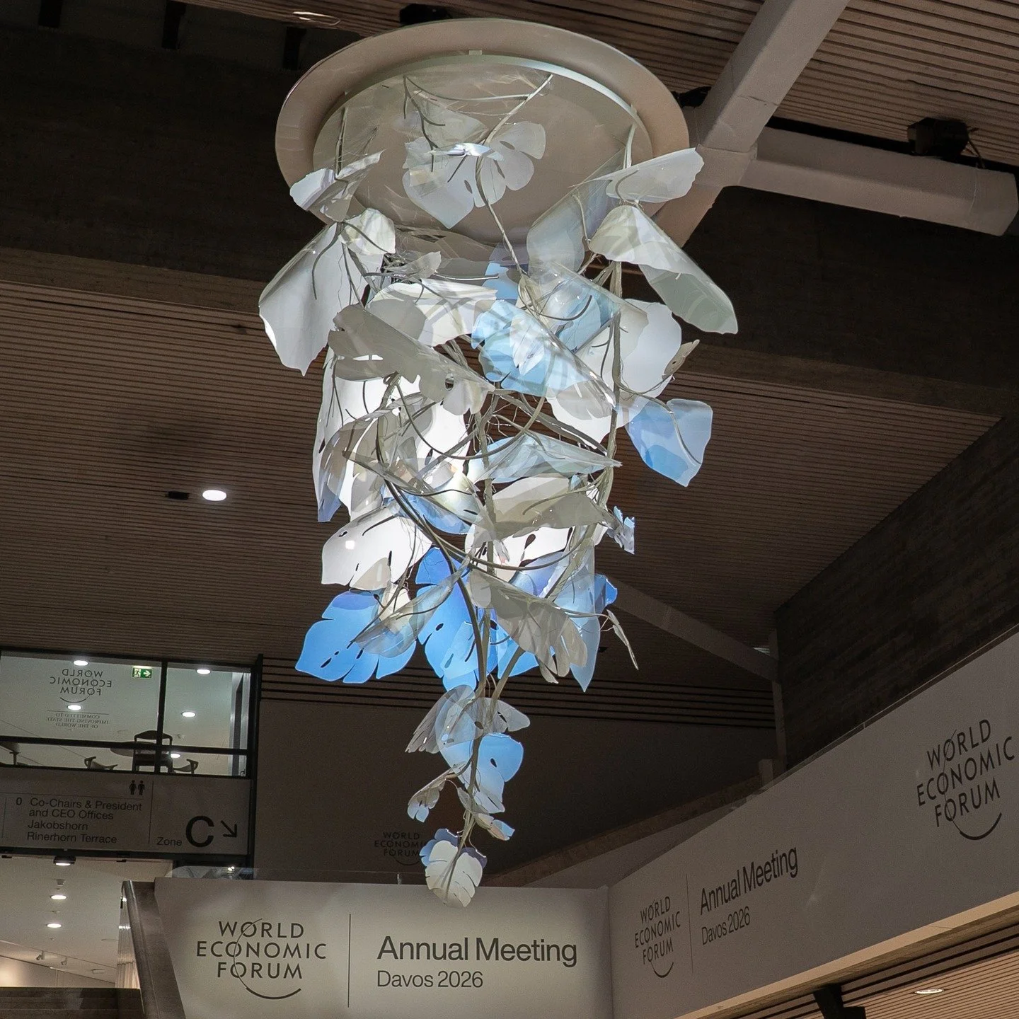 Day 2 of The @worldeconomicforum, we have seen so many people we knew from paper and screen walking by our work in one day, its imaginable. 

I'm happy we can help them imagine what is the state of our forests every time they come by. 

This work han