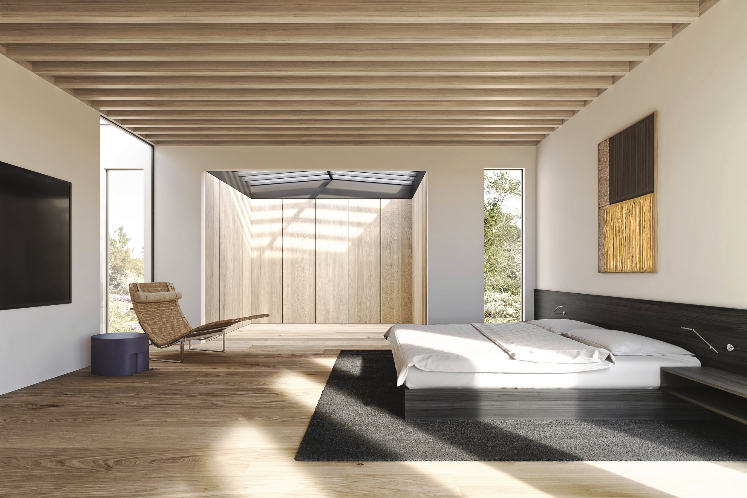 Bedroom, Dorland House. Rendering by renderus. Design by MAK Studio.