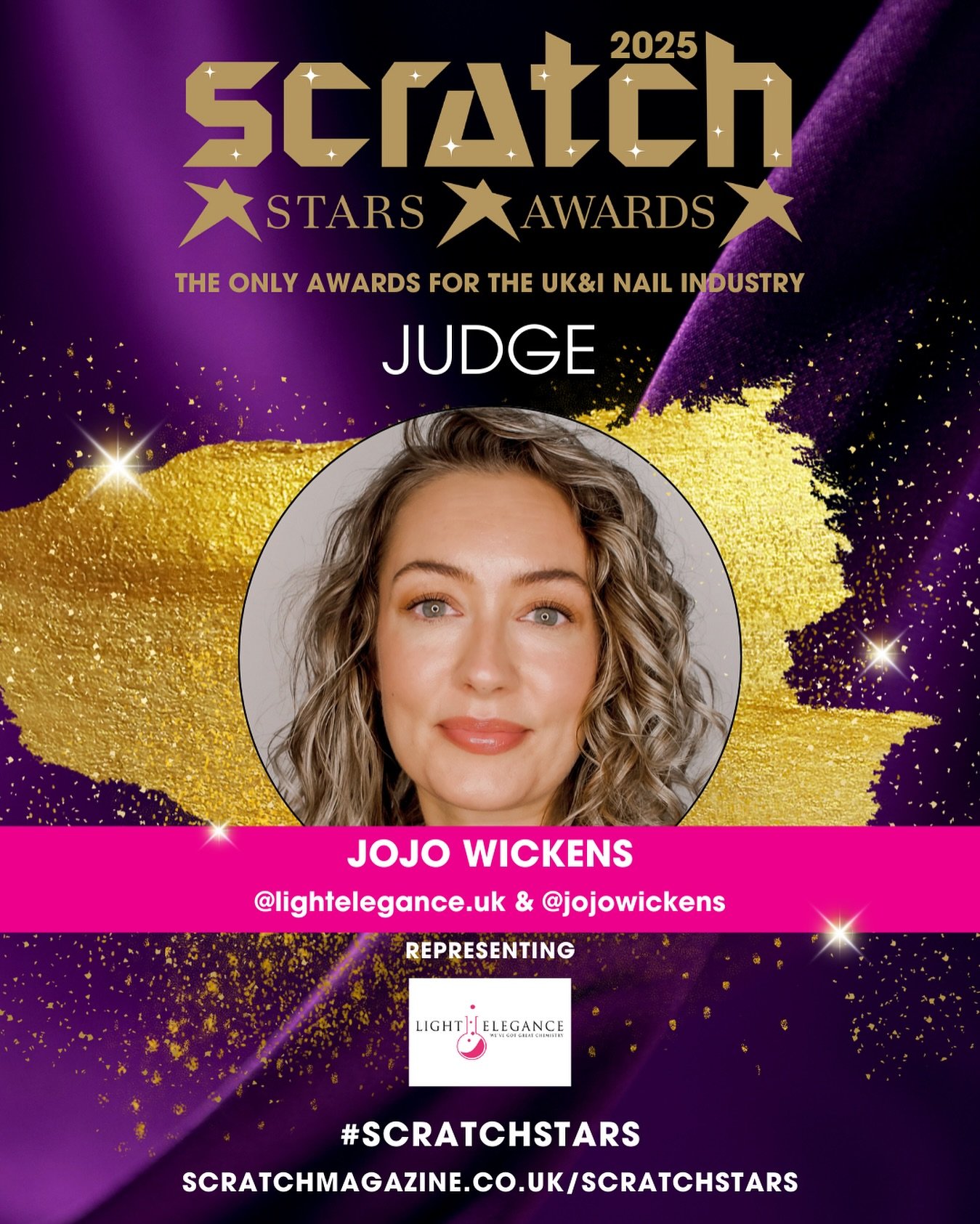 What an honour to be a judge again for @scratchmagazine Scratch Stars Awards tomorrow 🌟

Good luck to all the finalists, especially those in our @lightelegance.uk sponsored category Gel Tech of the Year 💅🏽 And of course @leilamonroyle who is final