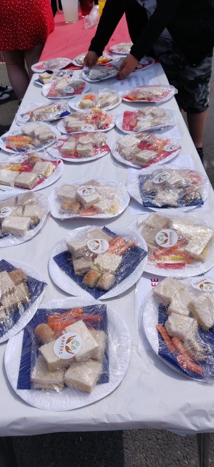 Picnic plates, made using surplus food fromt the Havens Food Cooperative- distributed at the Jubilee Street Party, Denton, 2022.jpg