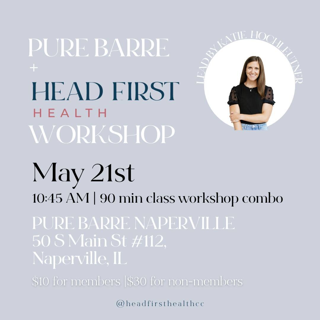Our blog post this week noted that connecting with others is key for regulating our emotions. 

Join the Head First Health and Pure Barre Naperville community for an empowering event dedicated to the mind and body connection! 🤝❤️ 

@purebarrenapervi