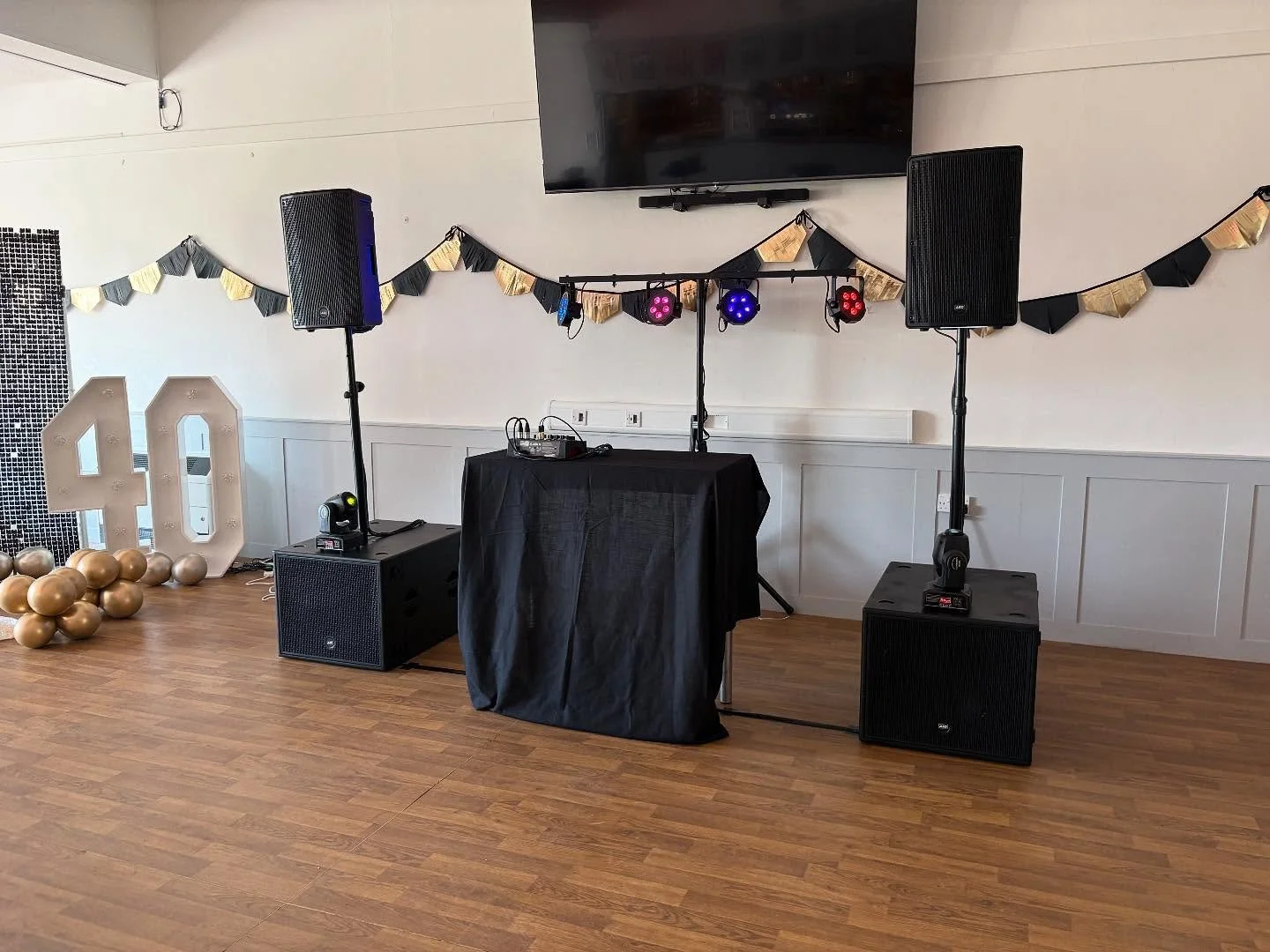Someone say Birthday Party? 🎊🎈

Last weekend we set up a PA system and lighting for a 40th birthday celebration! 🎉

You can find this PA &amp; Lighting package on our website! 

In this medium PA Package we include;
&bull; Medium sized sound syste