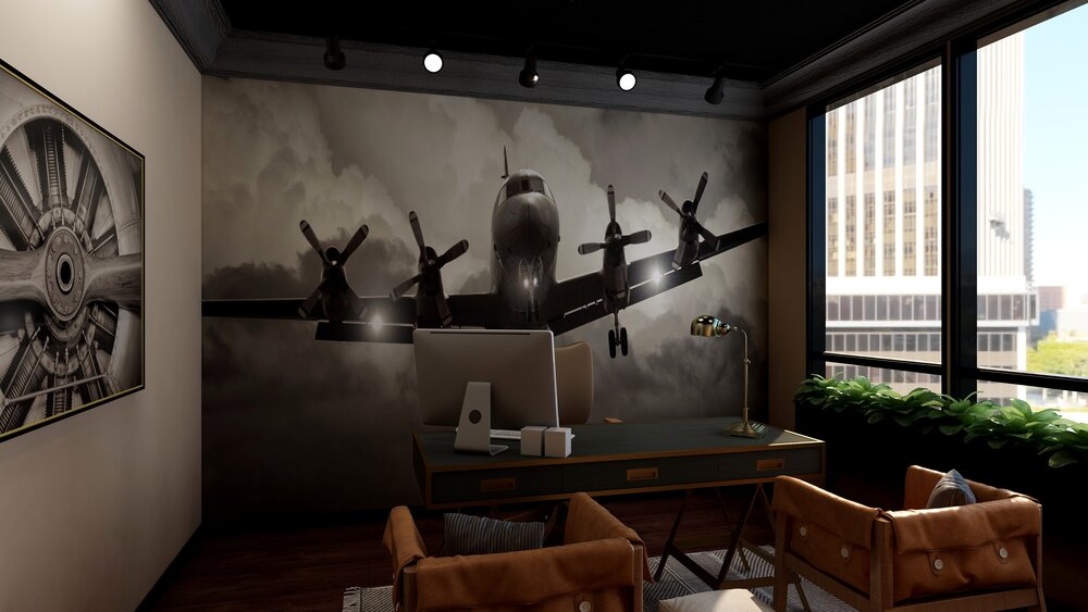 High Rise Executive Office Space for the Aviation Enthusiast... —  Sandringham Interiors