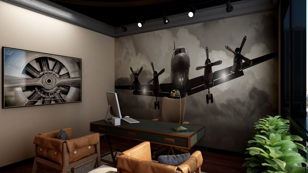 High Rise Executive Office Space for the Aviation Enthusiast... —  Sandringham Interiors