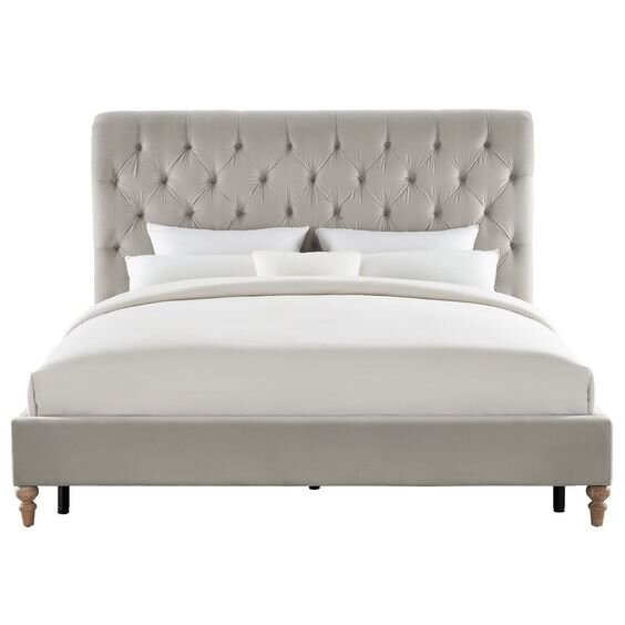 Putnam Gray Velvet Bed