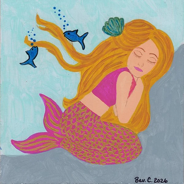 392 - "Pink Sleepy Mermaid" - Bev Carmichael