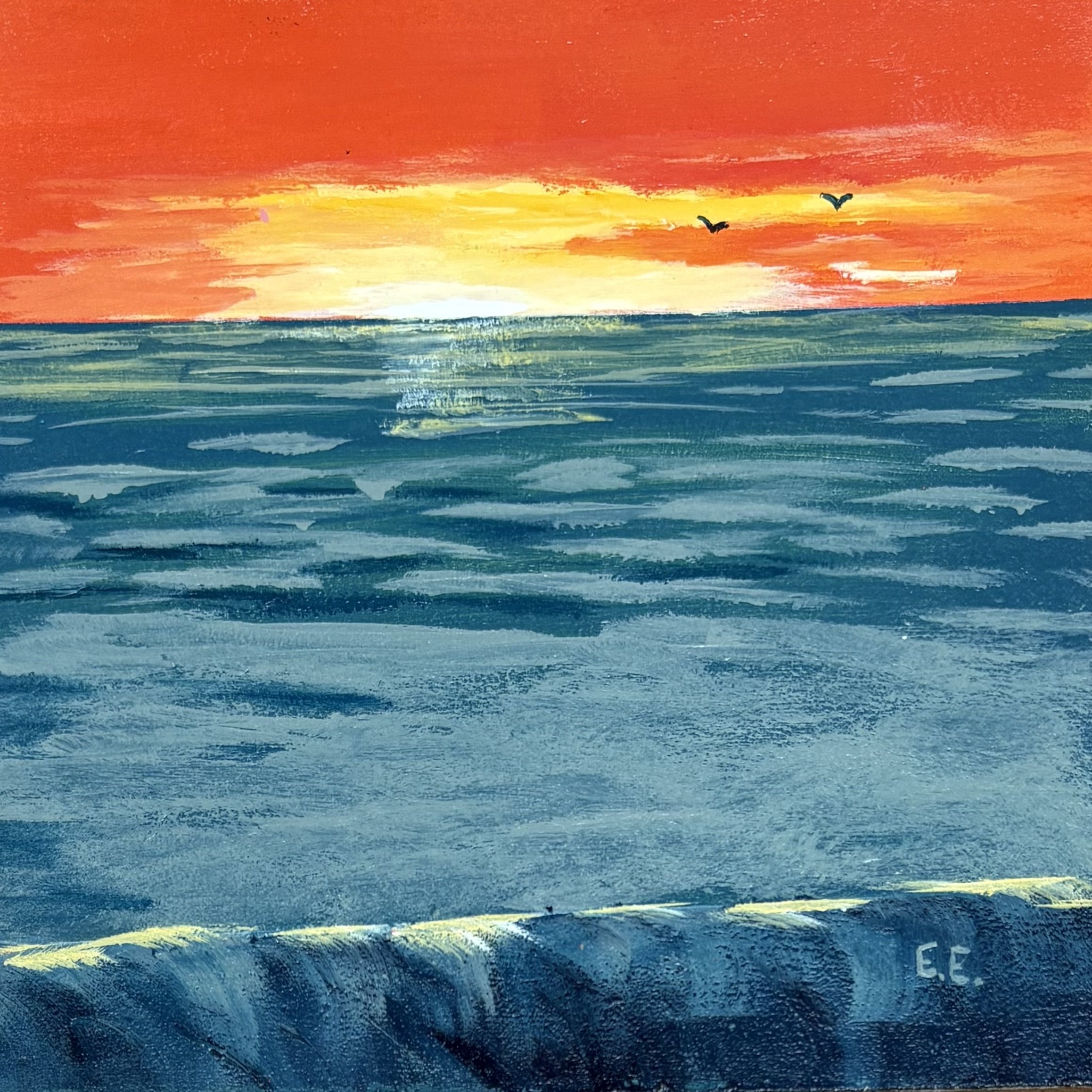 197 - "Seagulls Enjoying PEI Sunset" - Emma Eisebrown