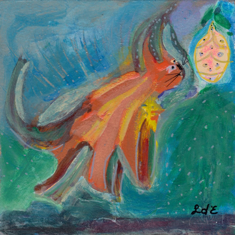 928. "Cat & Christmas Decoration" Louise d' Entremont