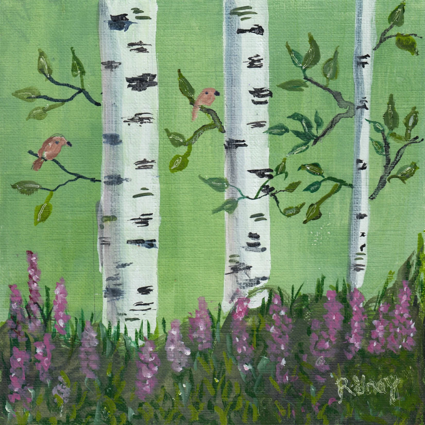 353. "Birds on a Birch" Ruth Gray